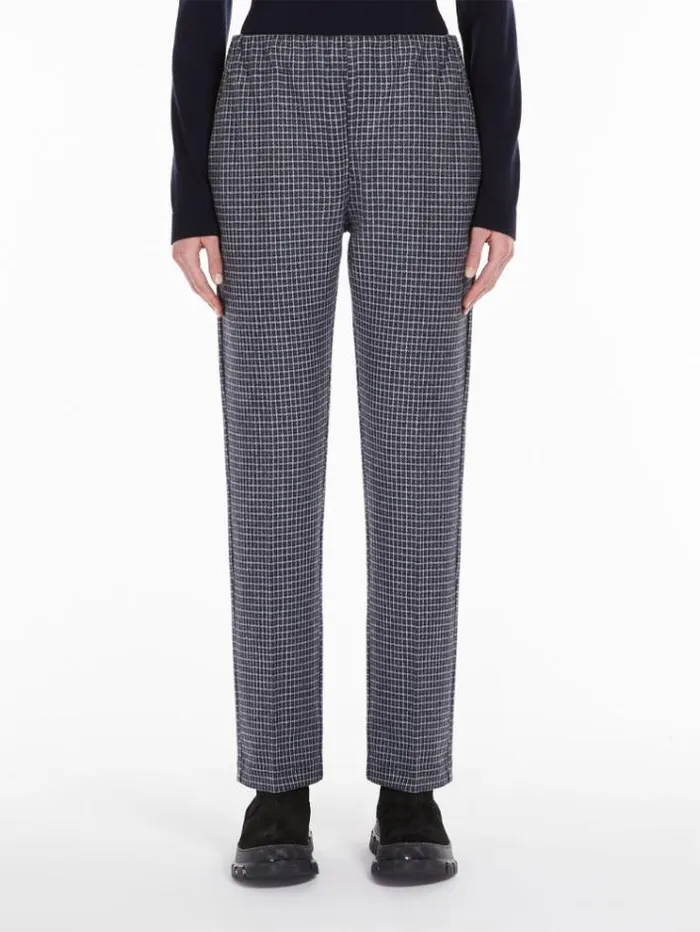 Woman Jacquard Jersey Trousers Medium Grey Maxmara Trousers