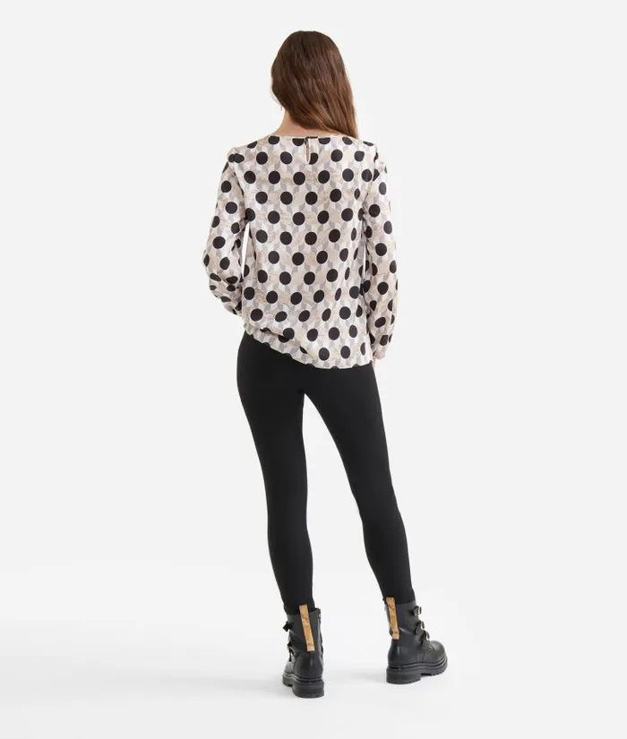 Woman Knitwears Shirts and Tops Alviero Martini GeoMetrico Print Basic Twill Blouse Greige