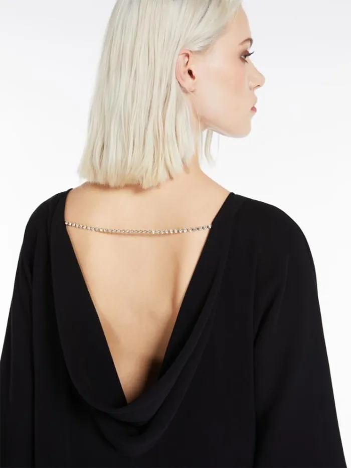 Woman Lightweight Cady Dress Black Maxmara Dresses Woman Lightweight Cady Dress Black Maxmara Dresses