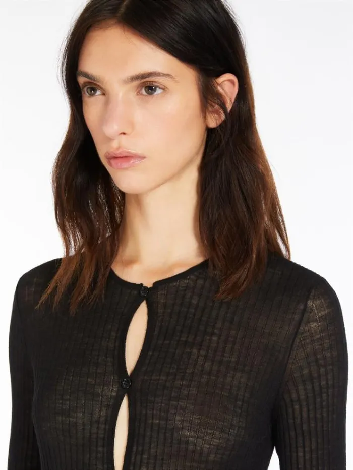 Woman Lightweight Woolblend Bodysuit Black Maxmara Knitwear And Sweatshirts Woman Lightweight Woolblend Bodysuit Black Maxmara Knitwear And Sweatshirts