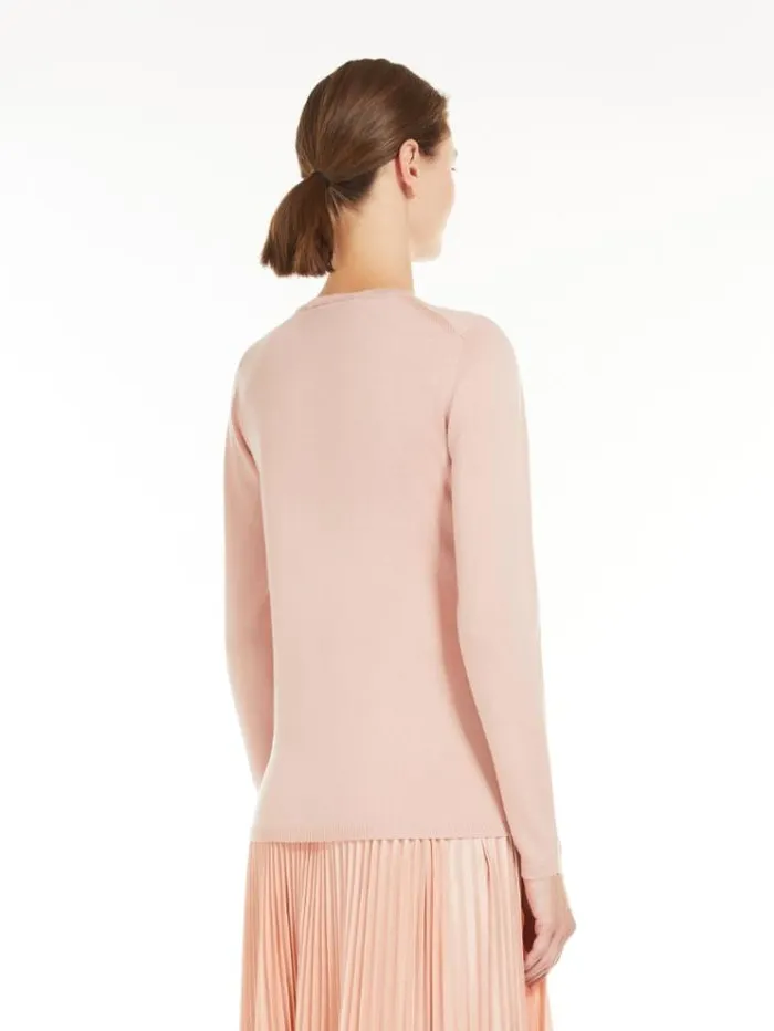 Woman Lightweight Wool Jumper Pink Maxmara Knitwear And Sweatshirts Woman Lightweight Wool Jumper Pink Maxmara Knitwear And Sweatshirts