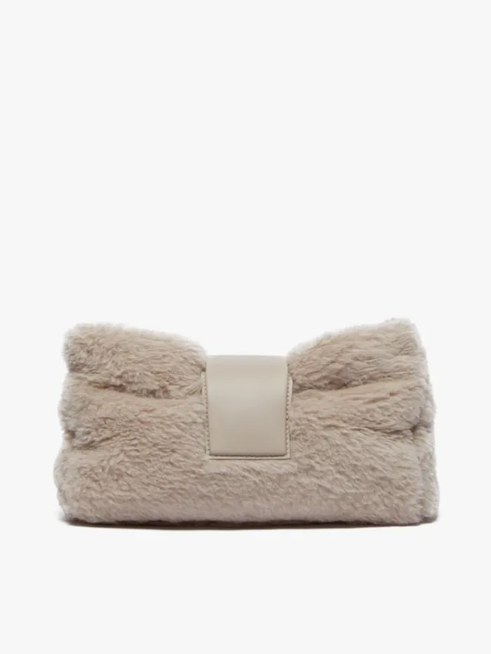 Woman Maxi Teddy Fabric Clutch Bag Sand Maxmara Teddy Bag Woman Maxi Teddy Fabric Clutch Bag Sand Maxmara Teddy Bag