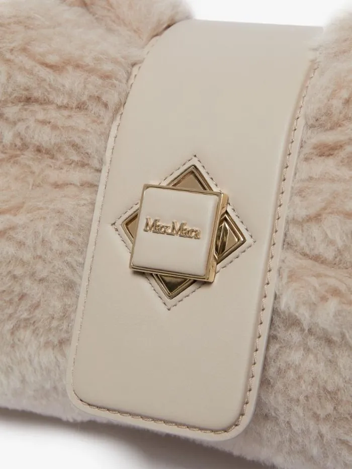 Woman Maxi Teddy Fabric Clutch Bag Sand Maxmara Teddy Bag Woman Maxi Teddy Fabric Clutch Bag Sand Maxmara Teddy Bag