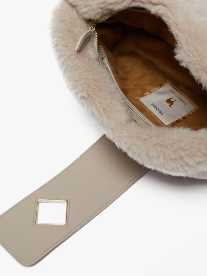 Woman Maxi Teddy Fabric Clutch Bag Sand Maxmara Teddy Bag Woman Maxi Teddy Fabric Clutch Bag Sand Maxmara Teddy Bag