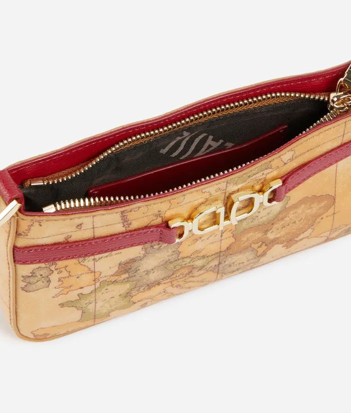 Woman Mini Bags and Pouches Alviero Martini 3d Geo Pouch With Crossbody Strap Raspberry