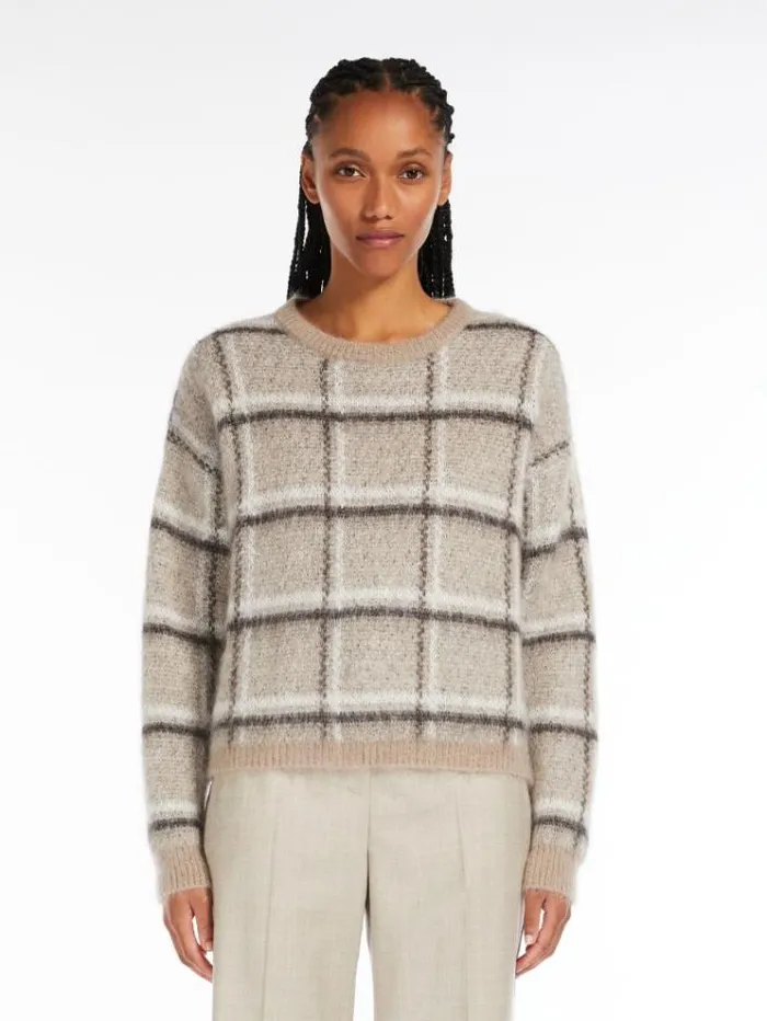 Woman Mohairblend Jacquard Jumper Skin Orient Maxmara Knitwear And Sweatshirts