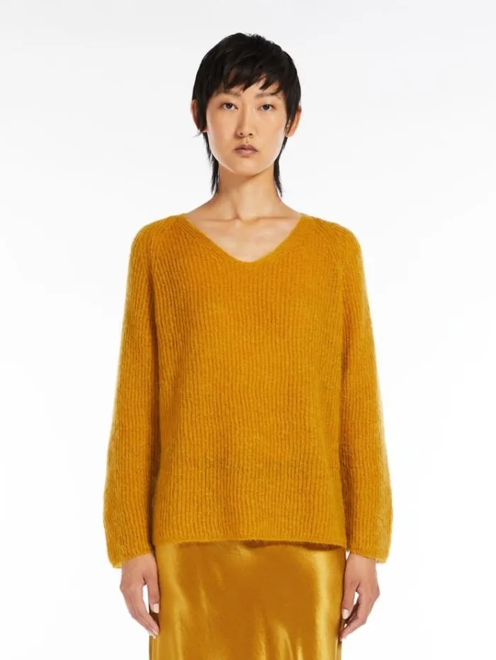 Woman Mohair Yarn Sweater Ochre Maxmara Knitwear And Sweatshirts