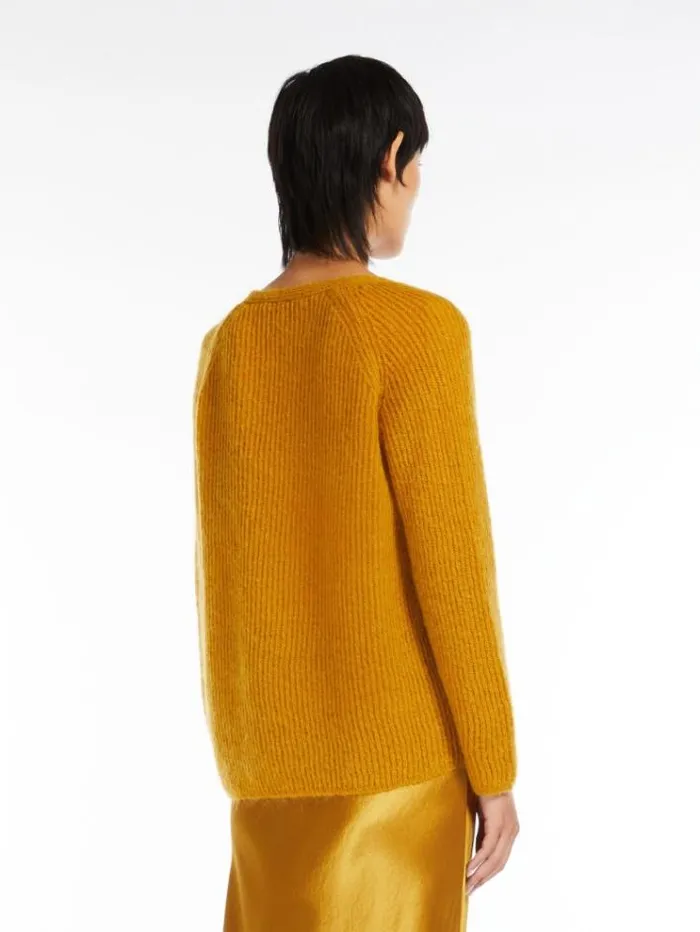Woman Mohair Yarn Sweater Ochre Maxmara Knitwear And Sweatshirts Woman Mohair Yarn Sweater Ochre Maxmara Knitwear And Sweatshirts