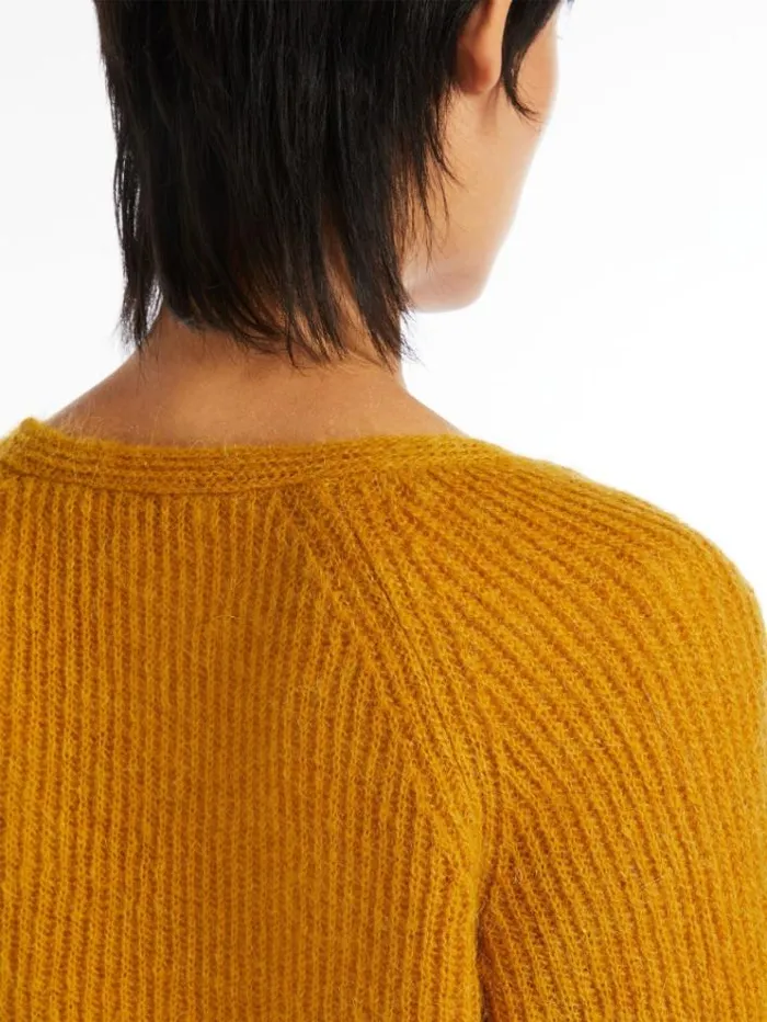 Woman Mohair Yarn Sweater Ochre Maxmara Knitwear And Sweatshirts Woman Mohair Yarn Sweater Ochre Maxmara Knitwear And Sweatshirts
