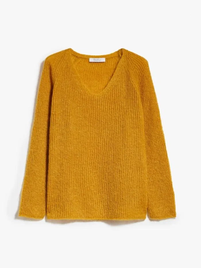 Woman Mohair Yarn Sweater Ochre Maxmara Knitwear And Sweatshirts Woman Mohair Yarn Sweater Ochre Maxmara Knitwear And Sweatshirts