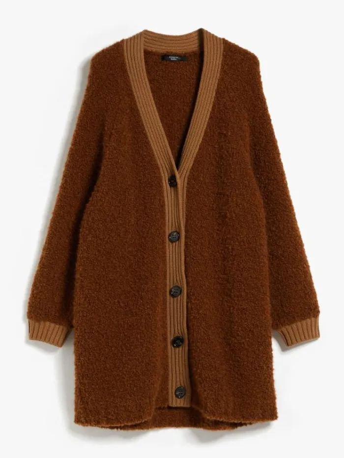 Woman Oversized Cardigan In Alpaca And Wool Caramel Maxmara Knitwear And Sweatshirts Woman Oversized Cardigan In Alpaca And Wool Caramel Maxmara Knitwear And Sweatshirts