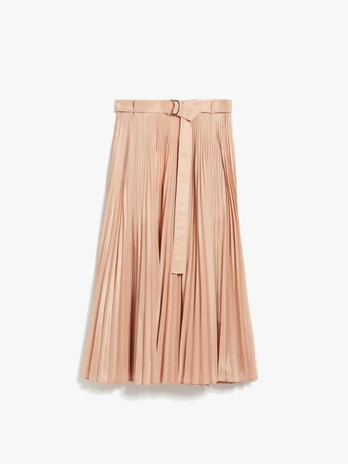 Woman Pleated Silk Blend Skirt Pink Maxmara Skirts Woman Pleated Silk Blend Skirt Pink Maxmara Skirts