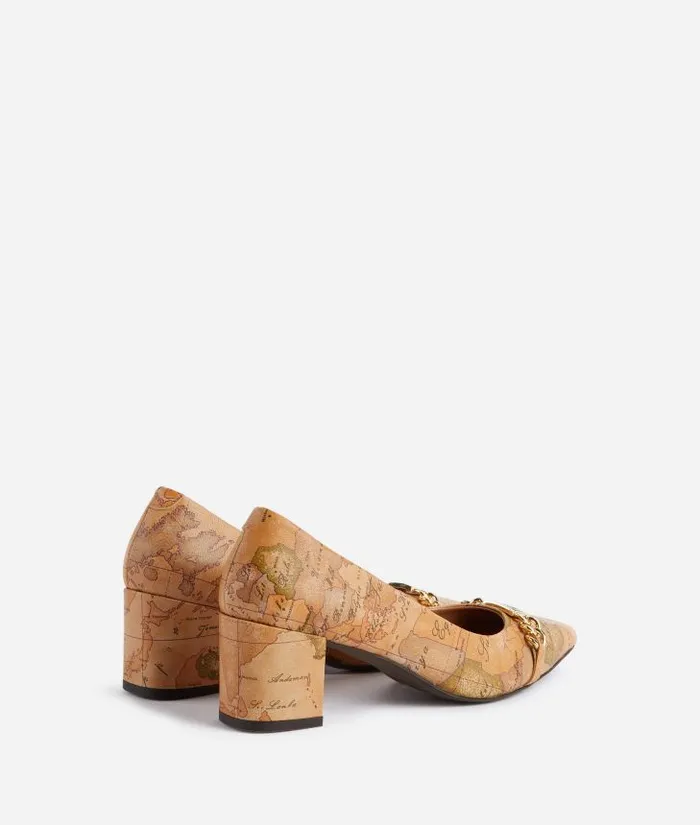 Woman Pumps Alviero Martini Napa Leather Court Shoes With 1 Classe Horsebit Geo Classic