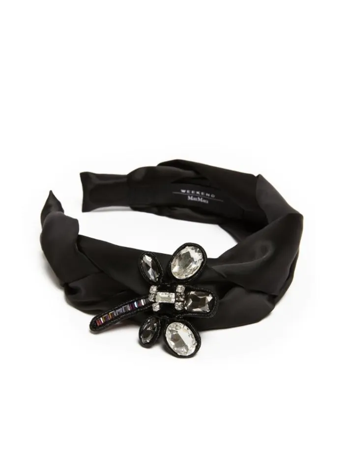 Woman Satin Hairband Black Maxmara Jewelry