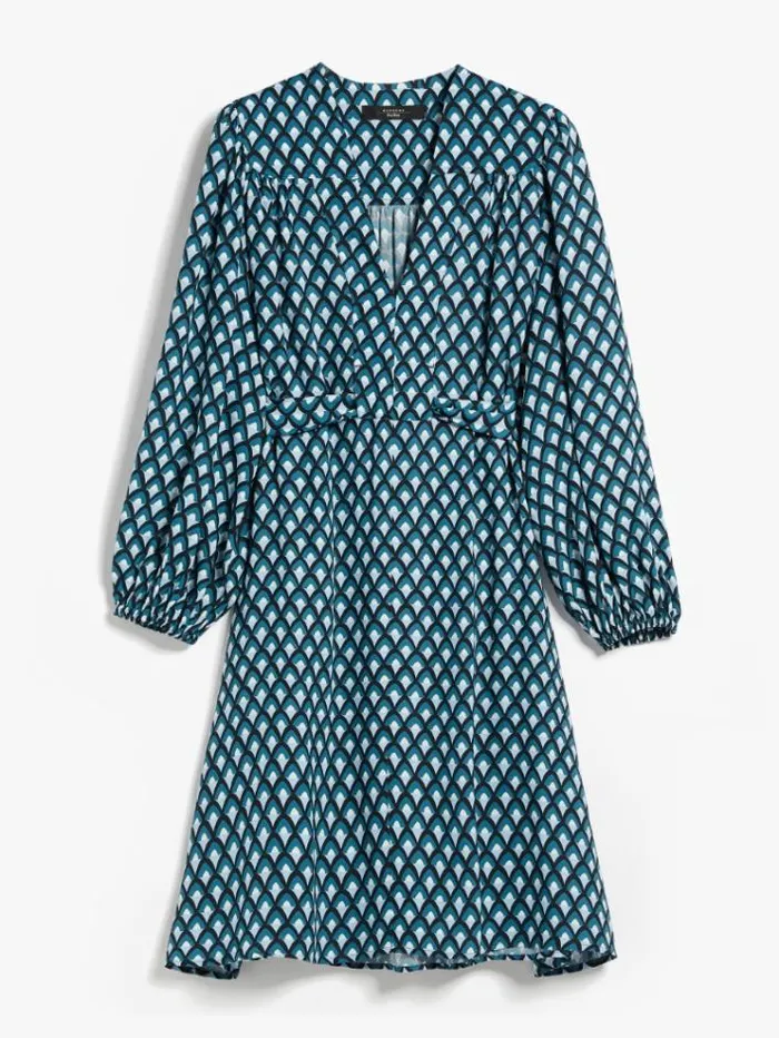 Woman Short Dress In Georgette Oil Maxmara Dresses Woman Short Dress In Georgette Oil Maxmara Dresses