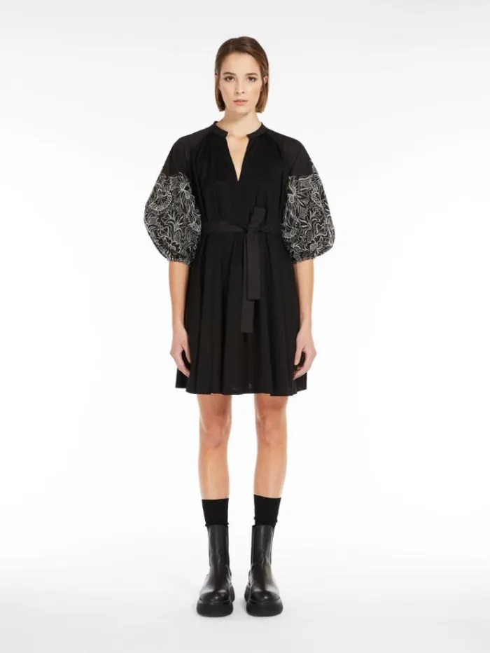 Woman Short Dress In Jersey Black Maxmara Dresses