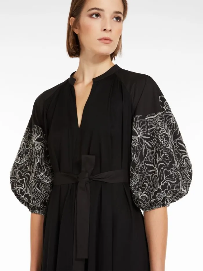 Woman Short Dress In Jersey Black Maxmara Dresses Woman Short Dress In Jersey Black Maxmara Dresses