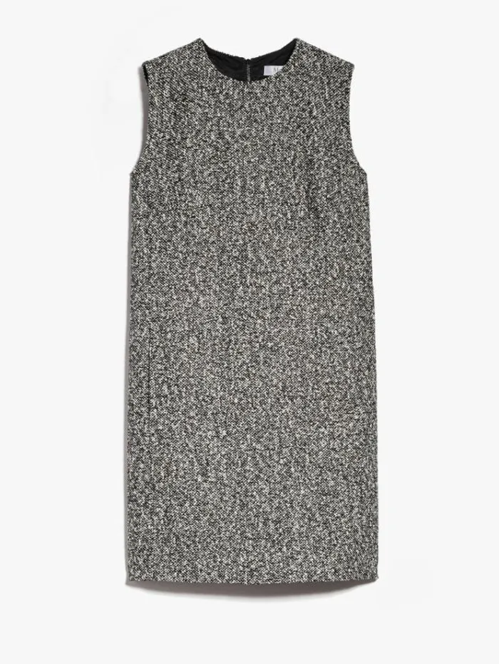 Woman Short Dress In Woolblend Tweed Black White Maxmara Dresses Woman Short Dress In Woolblend Tweed Black White Maxmara Dresses