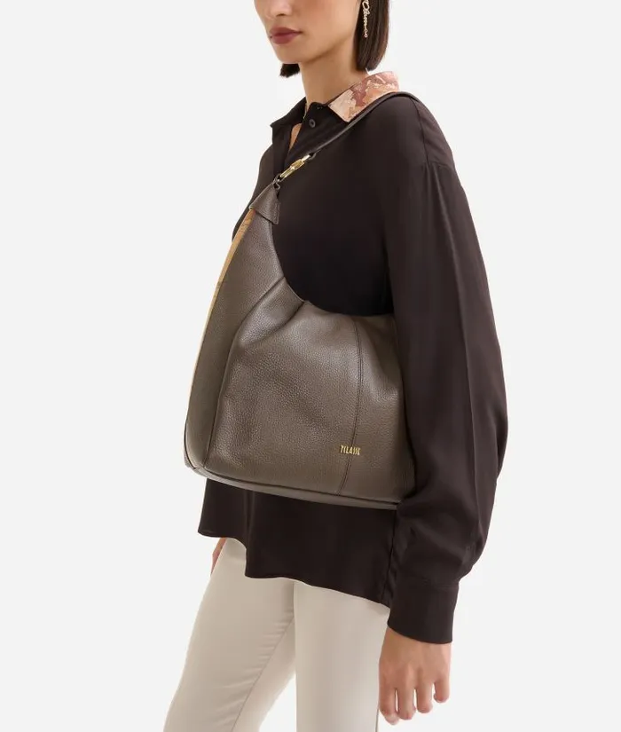Woman Shoulder Bags Alviero Martini Universe Leather Shoulder Bag Dark Taupe