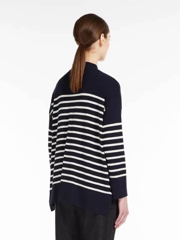 Woman Silk And Wool Yarn Sweater Ultramarine Maxmara Knitwear And Sweatshirts Woman Silk And Wool Yarn Sweater Ultramarine Maxmara Knitwear And Sweatshirts