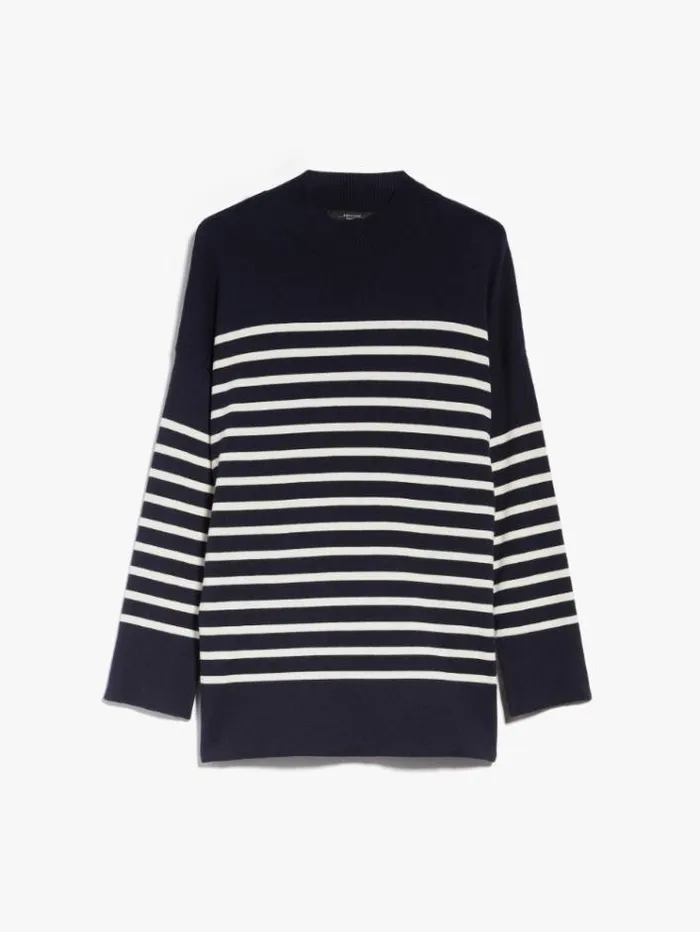 Woman Silk And Wool Yarn Sweater Ultramarine Maxmara Knitwear And Sweatshirts Woman Silk And Wool Yarn Sweater Ultramarine Maxmara Knitwear And Sweatshirts