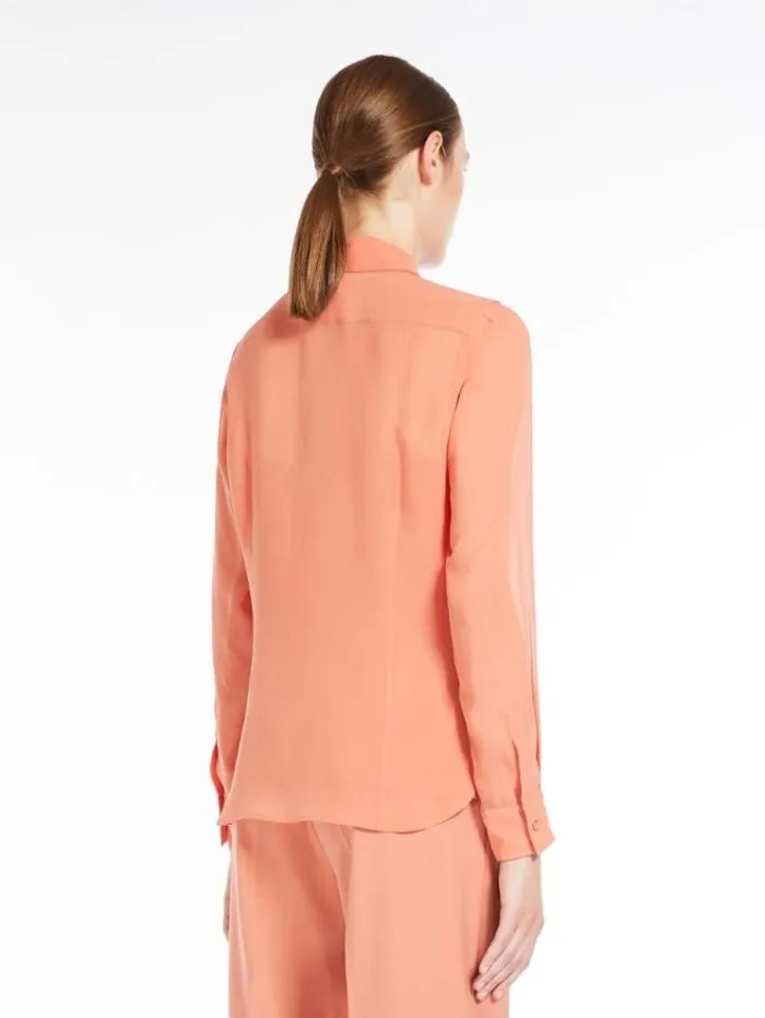 Woman Silk Georgette Shirt Salmon Maxmara Shirts And Tops