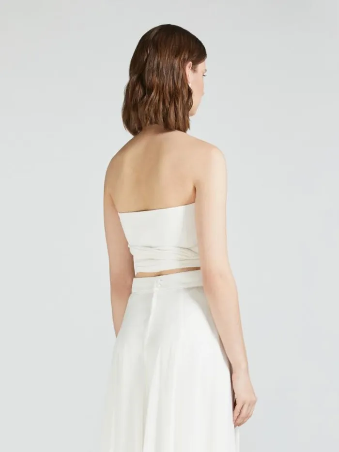 Woman Silk Georgette Top Optical White Maxmara Bridal Clothing