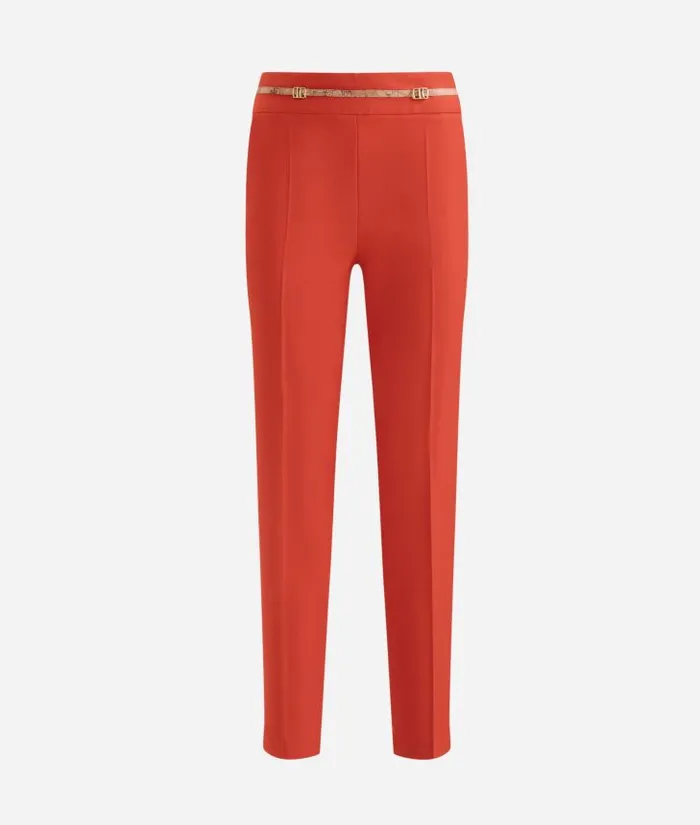 Woman Skirts and Trousers Alviero Martini Cavalry Twill Trousers With 1c Mini Buckles Brick Red