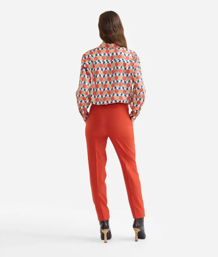 Woman Skirts and Trousers Alviero Martini Cavalry Twill Trousers With 1c Mini Buckles Brick Red
