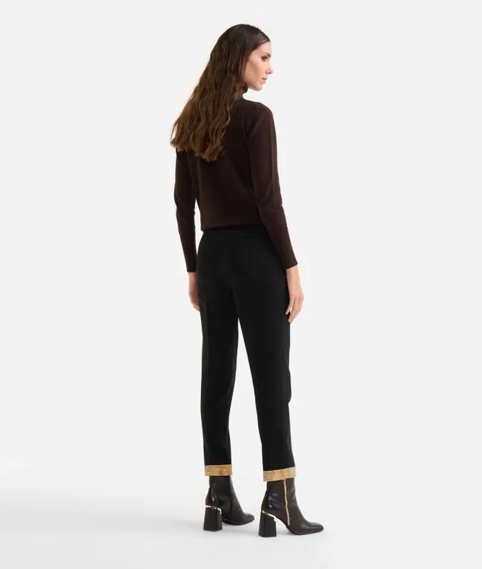 Woman Skirts and Trousers Alviero Martini Punto Milano Jersey Trousers With Cuffs Black