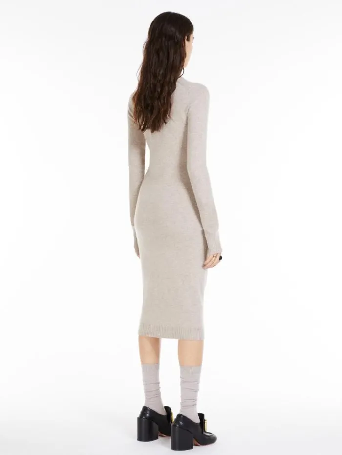 Woman Slimfit Cashmereblend Dress Beige Maxmara Dresses Woman Slimfit Cashmereblend Dress Beige Maxmara Dresses