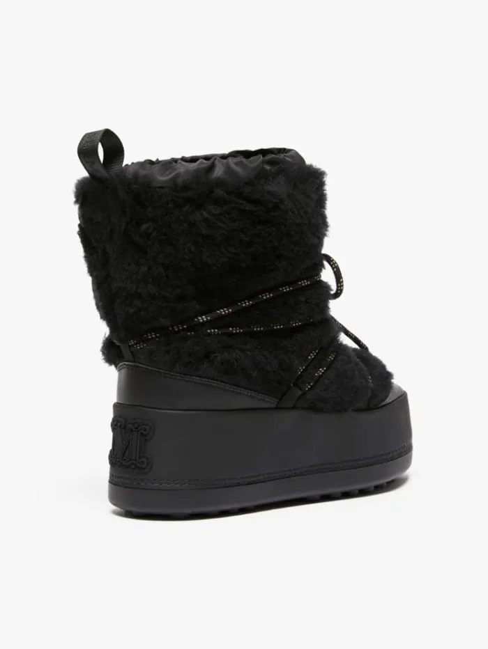 Woman Snow Boots In Teddy Fabric Black Maxmara Ankle Boots And Boots Woman Snow Boots In Teddy Fabric Black Maxmara Ankle Boots And Boots