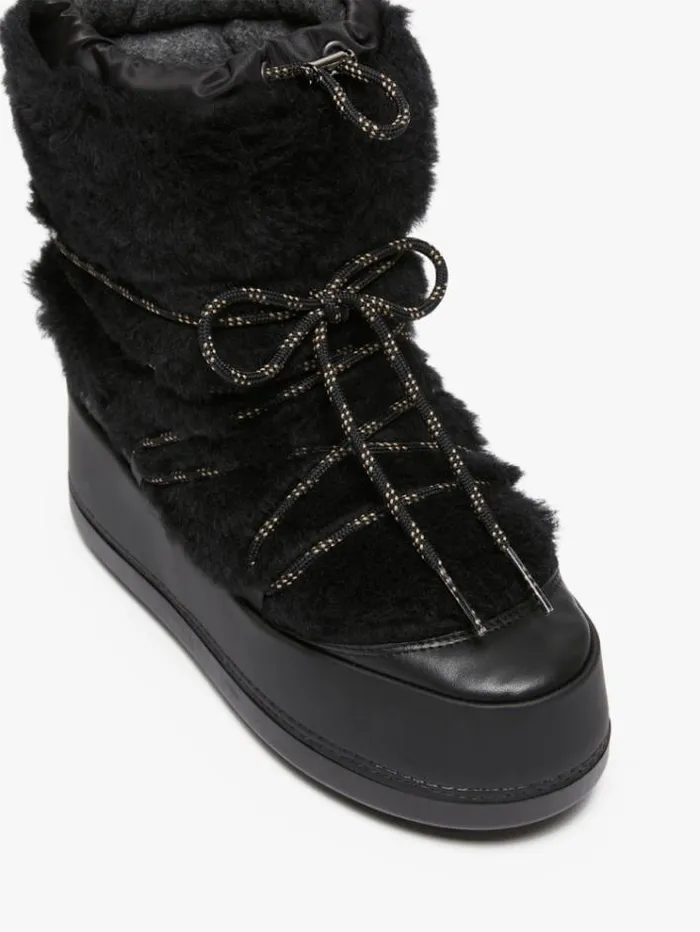 Woman Snow Boots In Teddy Fabric Black Maxmara Ankle Boots And Boots Woman Snow Boots In Teddy Fabric Black Maxmara Ankle Boots And Boots