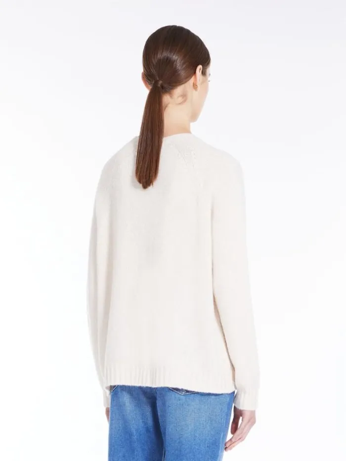 Woman Soft Knit Top In Alpaca And Cotton Ivory Maxmara Knitwear And Sweatshirts
