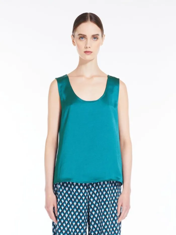 Woman Straightcut Top In Satin And Jersey Oil Maxmara Tshirts