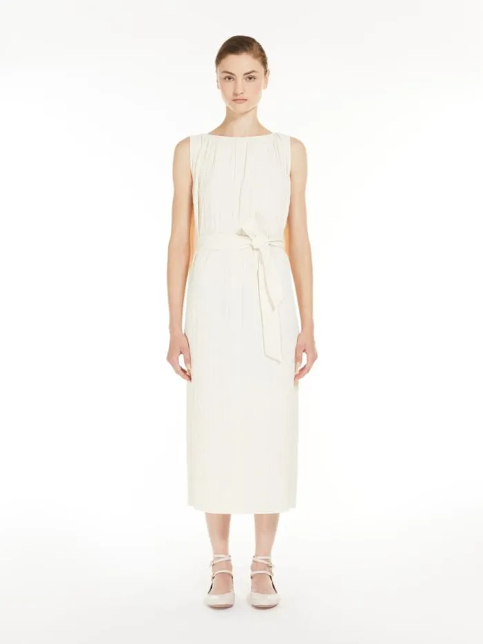 Woman Stretch Jersey Tunic Dress Ivory Maxmara Dresses