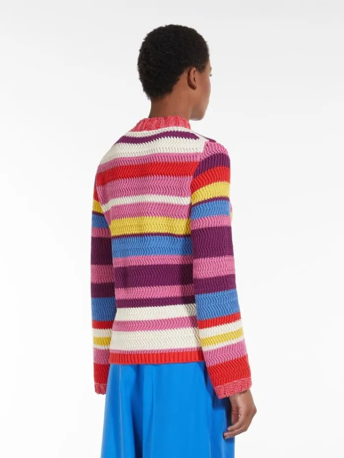 Woman Striped Cotton Knit Multicolour Maxmara Knitwear And Sweatshirts Woman Striped Cotton Knit Multicolour Maxmara Knitwear And Sweatshirts