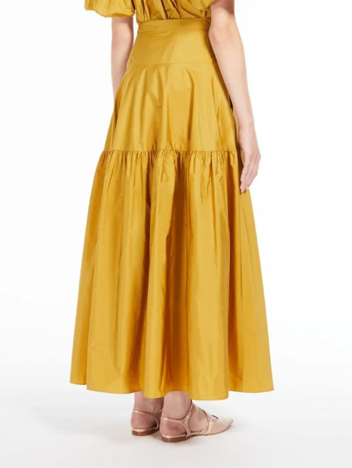 Woman Taffeta Skirt Ochre Maxmara Skirts Woman Taffeta Skirt Ochre Maxmara Skirts