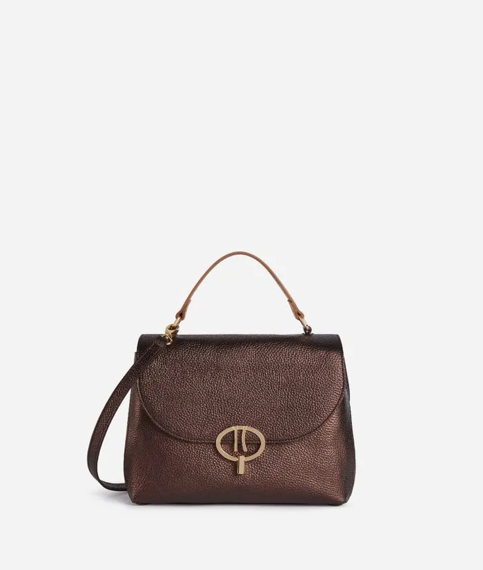 Woman Top Handle Bags Alviero Martini New Moon Leather Flap Handbag Brown