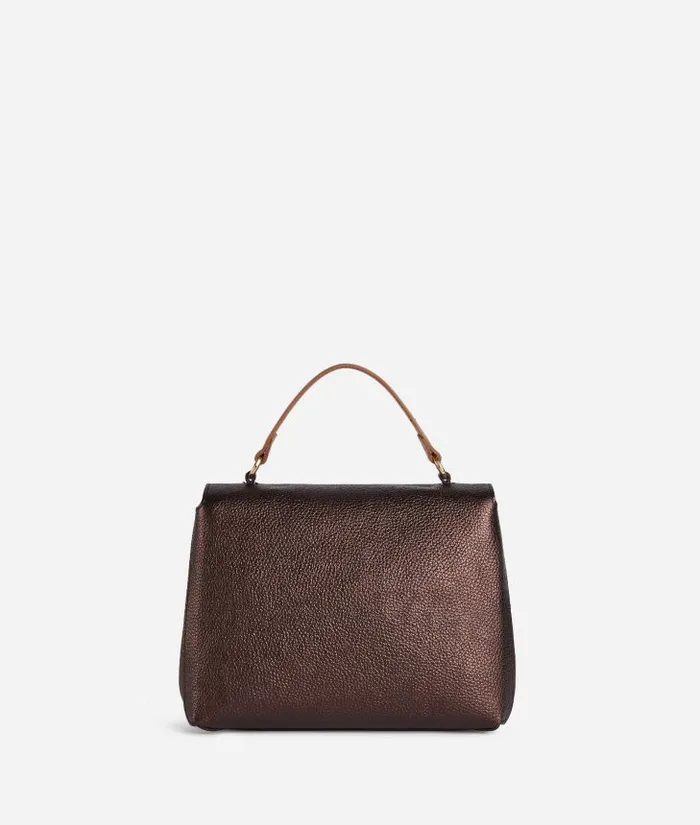 Woman Top Handle Bags Alviero Martini New Moon Leather Flap Handbag Brown