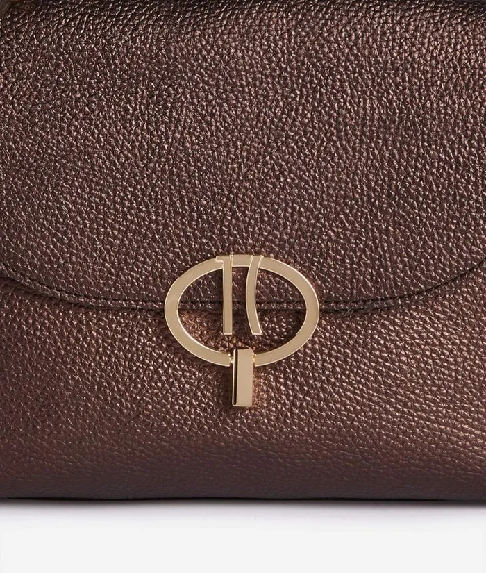 Woman Top Handle Bags Alviero Martini New Moon Leather Flap Handbag Brown