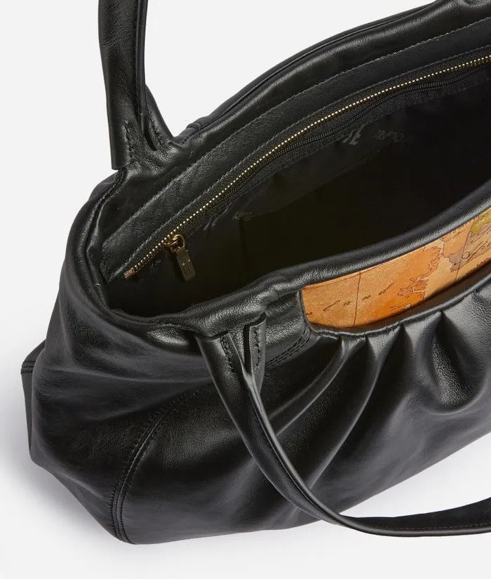 Woman Totes Alviero Martini Immersive Leather Soft Shopper Bag Black