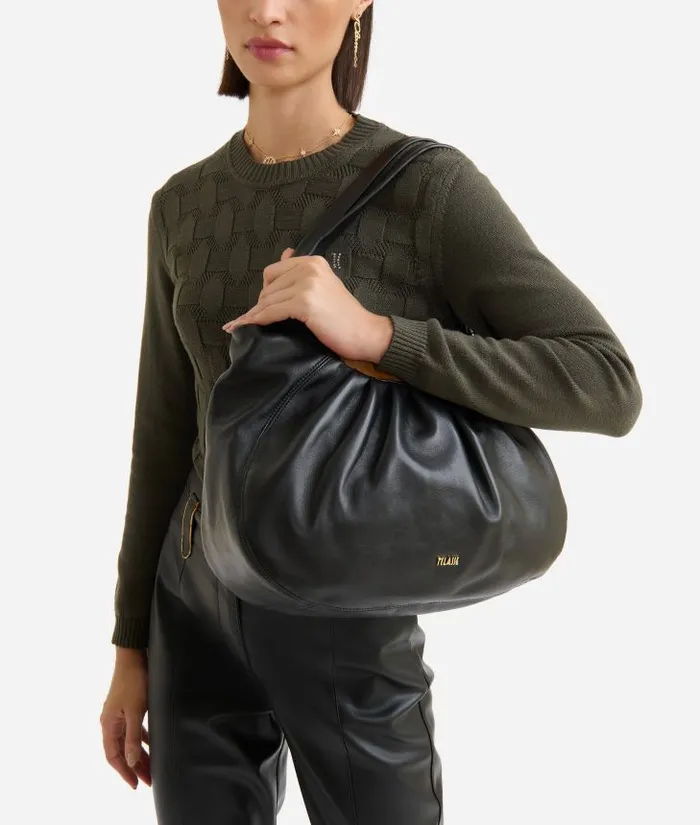 Woman Totes Alviero Martini Immersive Leather Soft Shopper Bag Black