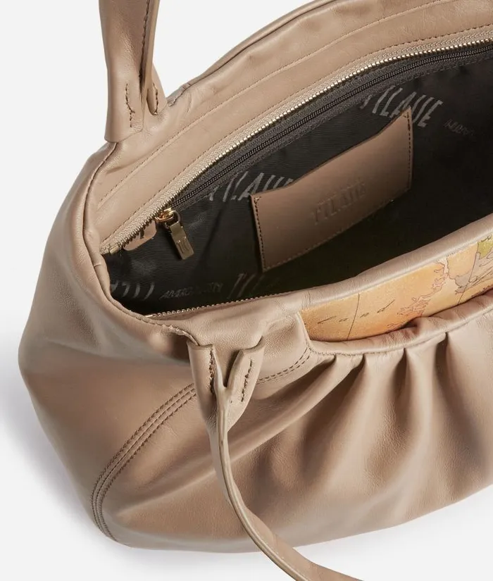 Woman Totes Alviero Martini Immersive Leather Soft Shopper Bag Light Taupe