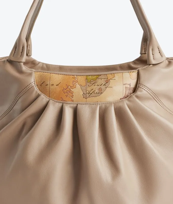 Woman Totes Alviero Martini Immersive Leather Soft Shopper Bag Light Taupe