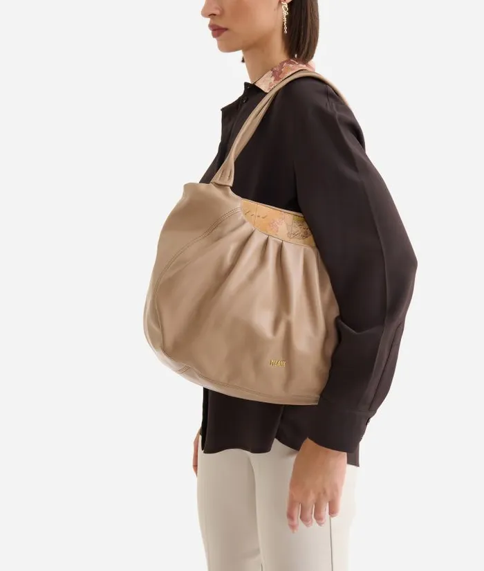 Woman Totes Alviero Martini Immersive Leather Soft Shopper Bag Light Taupe
