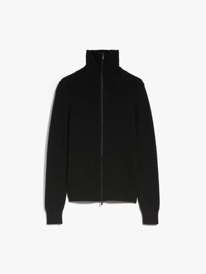 Woman Viscose Yarn Cardigan Black Maxmara Knitwear And Sweatshirts Woman Viscose Yarn Cardigan Black Maxmara Knitwear And Sweatshirts