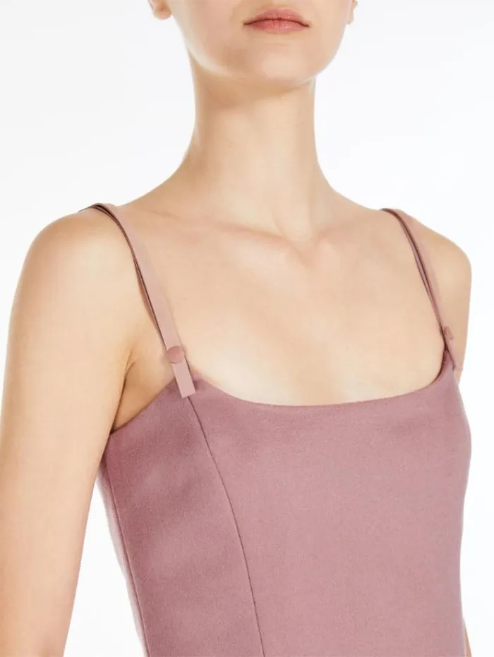 Woman Wool And Cashmere Crop Top Pink Maxmara Shirts And Tops