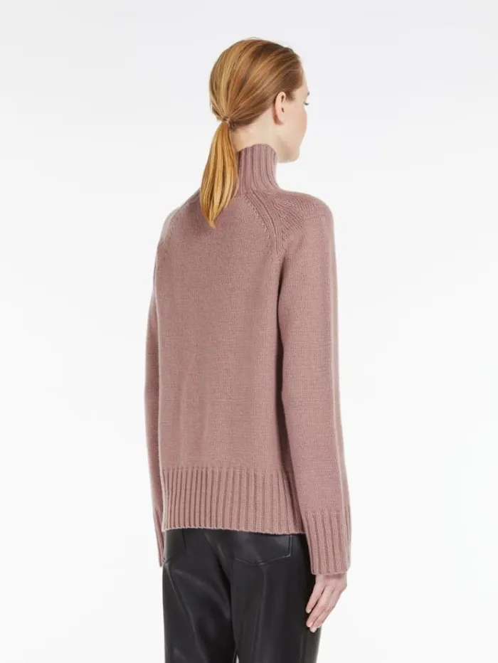 Woman Wool And Cashmere Poloneck Sweater Pink Maxmara Knitwear And Sweatshirts Woman Wool And Cashmere Poloneck Sweater Pink Maxmara Knitwear And Sweatshirts