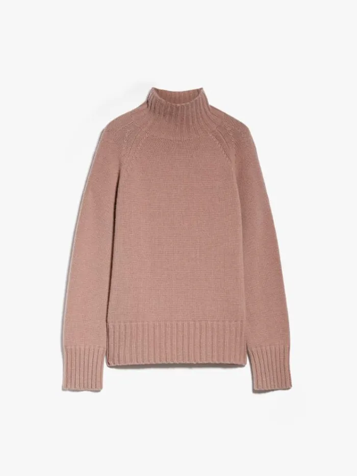 Woman Wool And Cashmere Poloneck Sweater Pink Maxmara Knitwear And Sweatshirts Woman Wool And Cashmere Poloneck Sweater Pink Maxmara Knitwear And Sweatshirts
